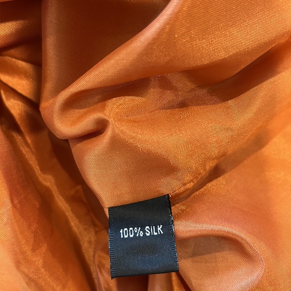 Ellen Tracy Silk Dress Size 12 Copper Colored Brown Zip Back Lined Gently Worn - Picture 6 of 8